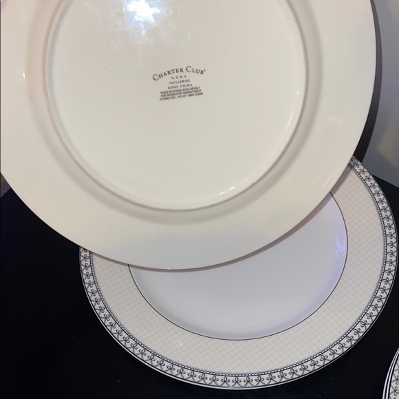 Charter Club Tuileries Bone China Dinner Plate Set of 2 - Picture 4 of 4